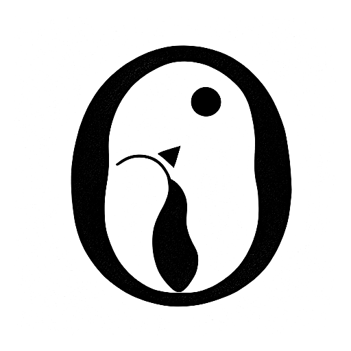 Penguin in the shape of a Semicolon tattoo design idea