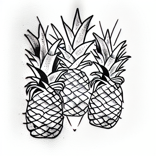 Pineapple tattoo design idea