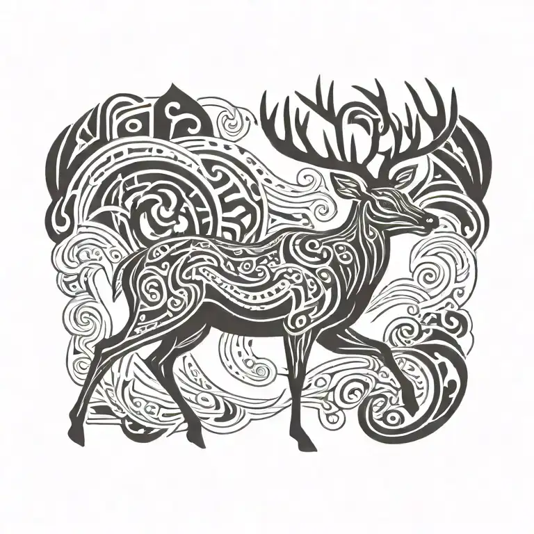 deer tattoo design idea