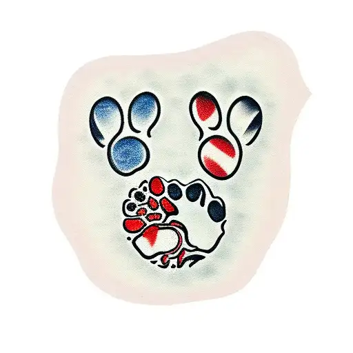 Traditional "Paw Print" Tattoo Idea BlackInk