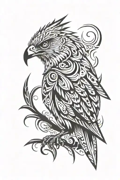 hawk tattoo design idea