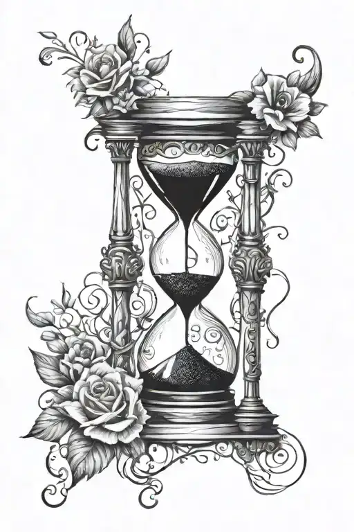 hourglass tattoo design idea