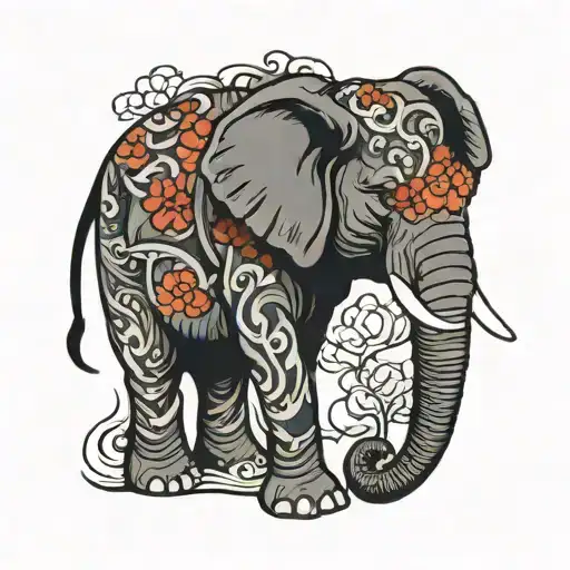 elephant tattoo design idea