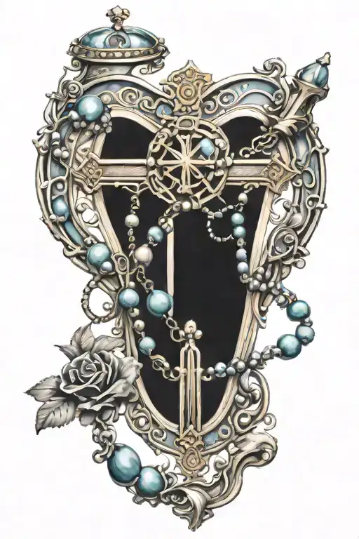 rosary tattoo design idea