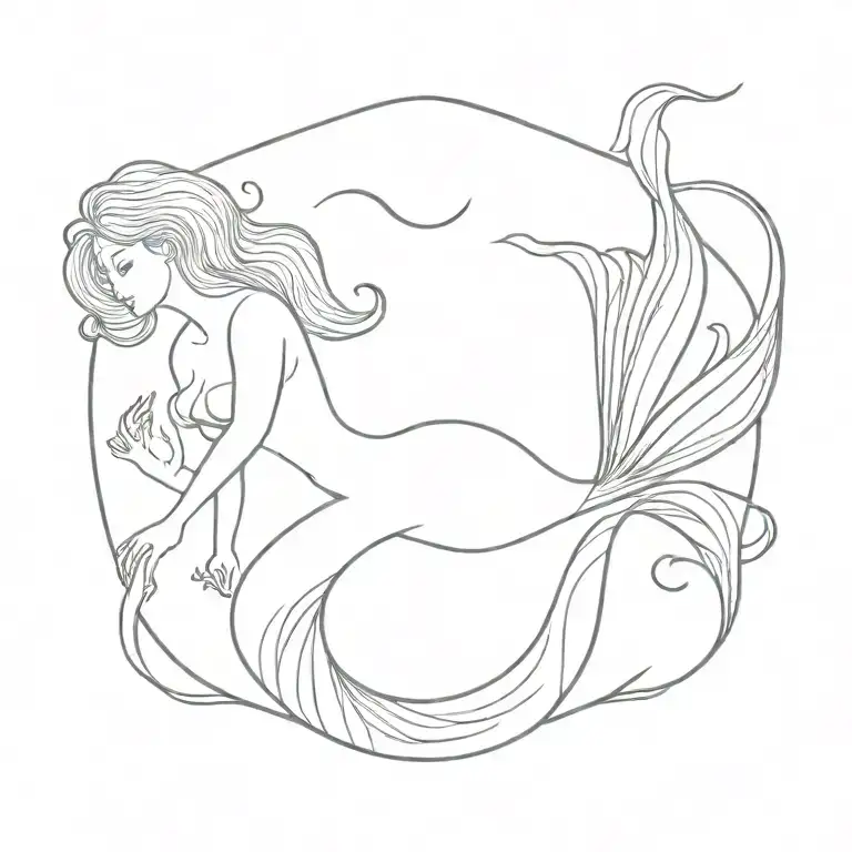 mermaid tattoo design idea