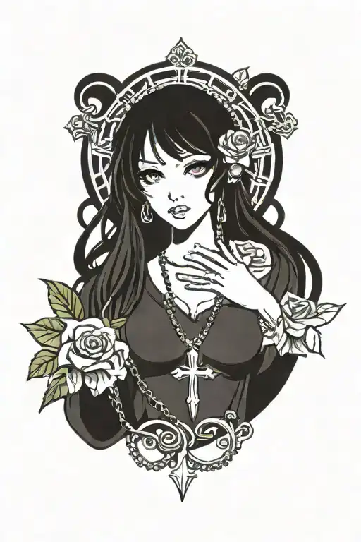 rosary tattoo design idea