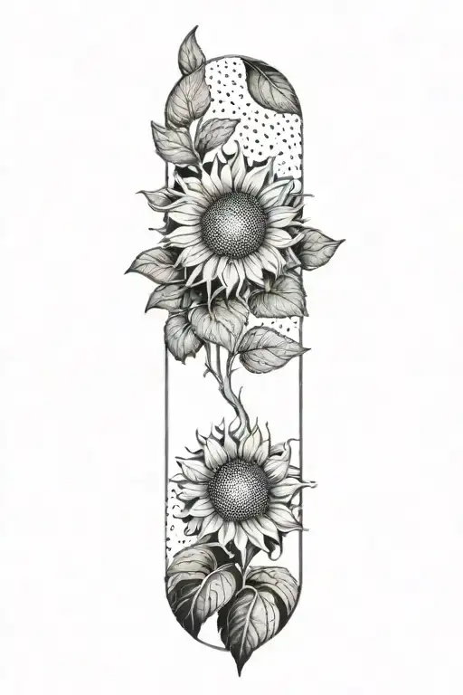 sunflower tattoo design idea