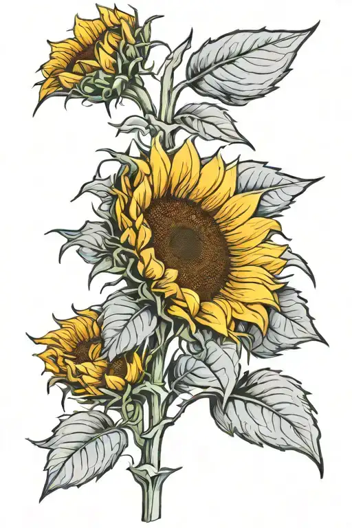 sunflower tattoo design idea