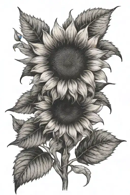 sunflower tattoo design idea