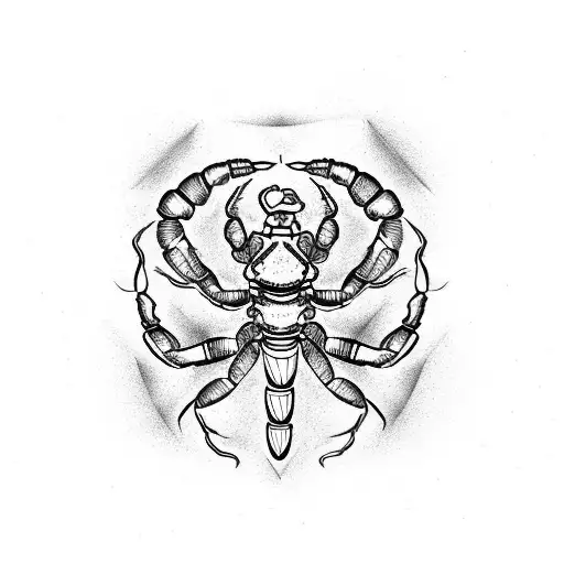 Scorpion Tattoo Design with Stars