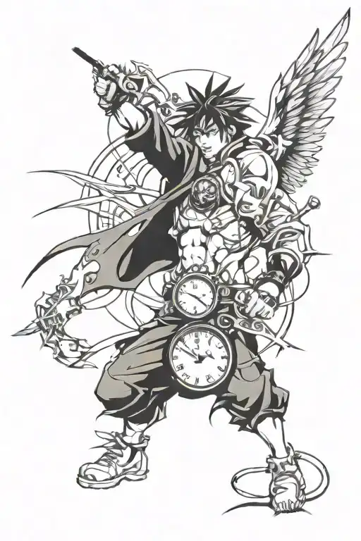 clock tattoo design idea