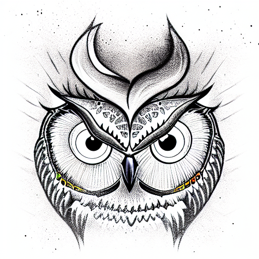 new school tattoo style owl