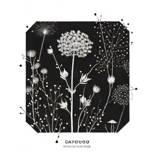 dandelion tattoo design idea