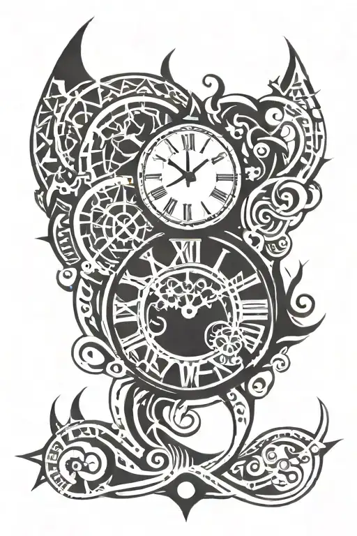clock tattoo design idea