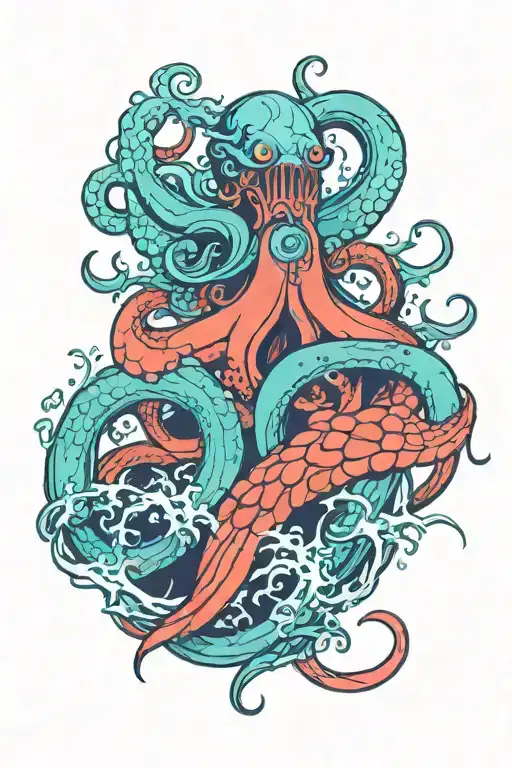 kraken tattoo design idea