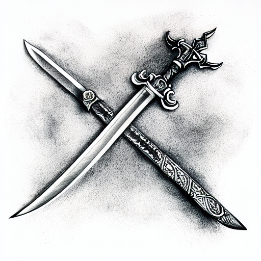 Sword Tattoo Design - Black