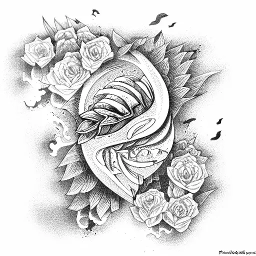 Blue Paradise tattoo design idea