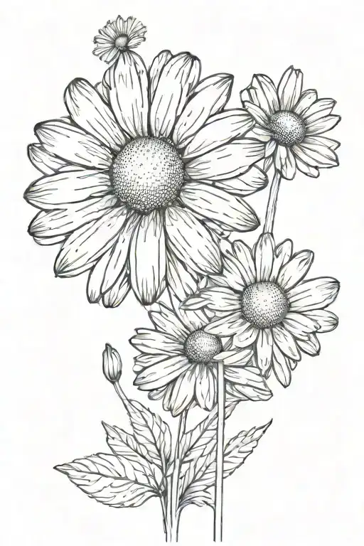daisy tattoo design idea