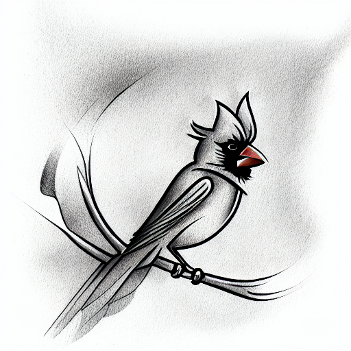 cardinal tattoo black and white
