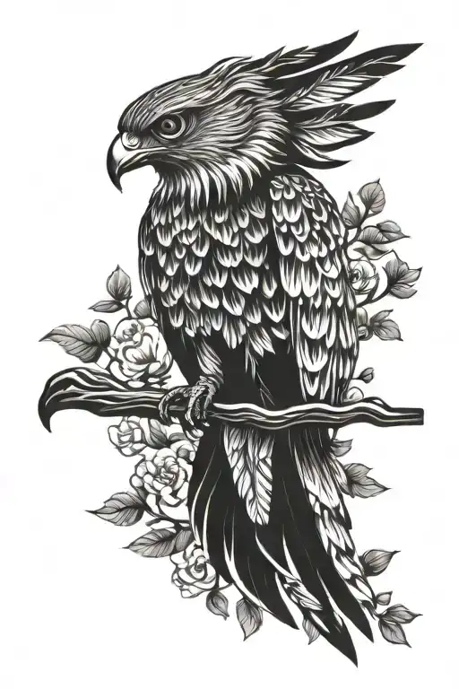 hawk tattoo design idea