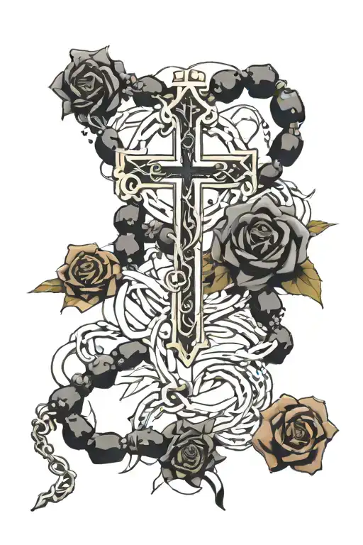 rosary tattoo design idea
