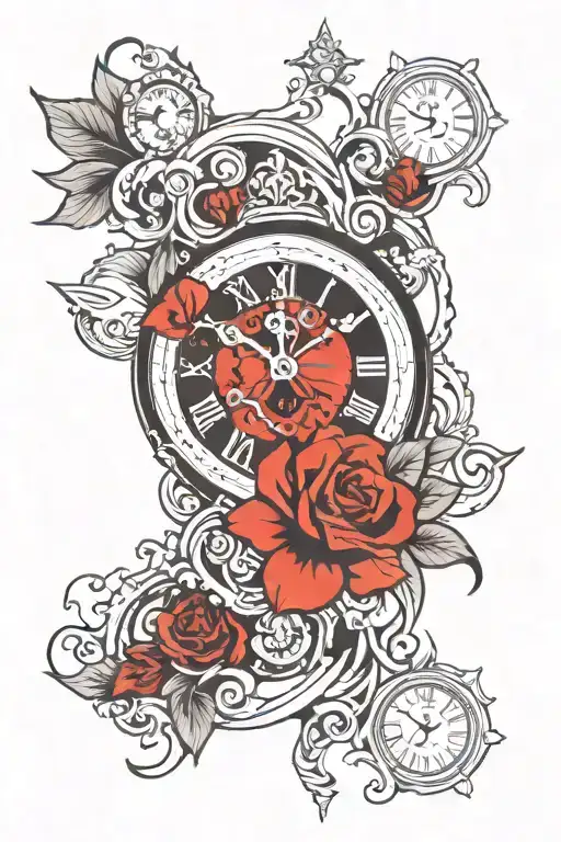clock tattoo design idea