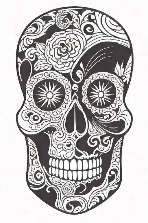 sugar-skull tattoo design idea
