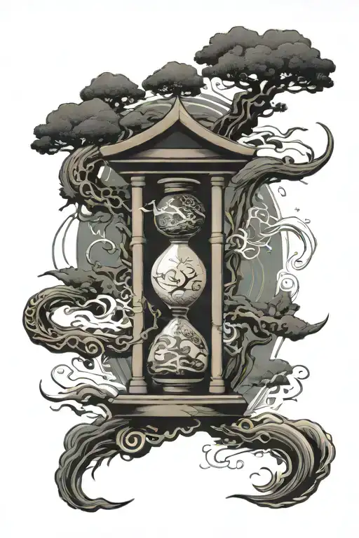 hourglass tattoo design idea