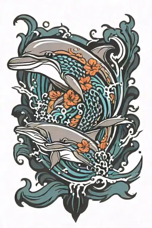 dolphin tattoo design idea