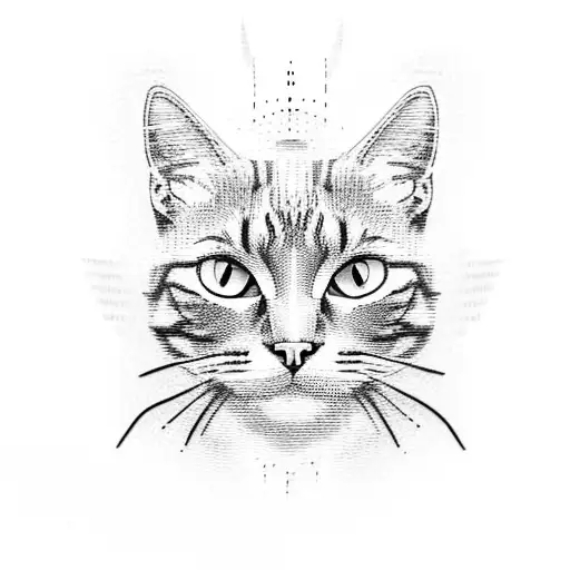 Tribal Cat Tattoo Black and White Isolated Stock Illustration   Illustration of tattoo cats 182960772