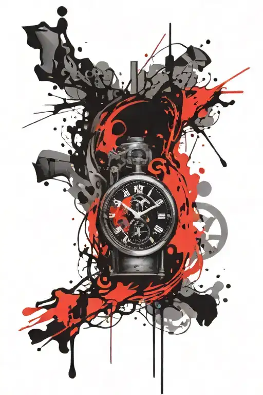 clock tattoo design idea