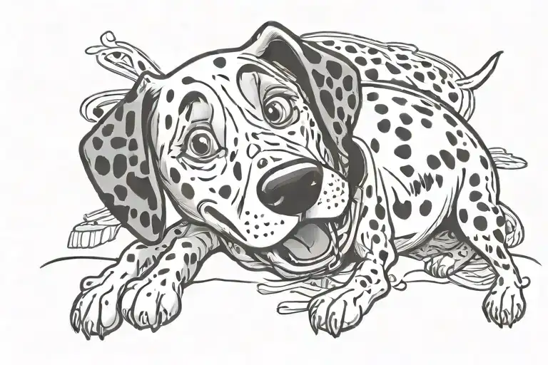 101 dalmatians cartoon tattoo design idea