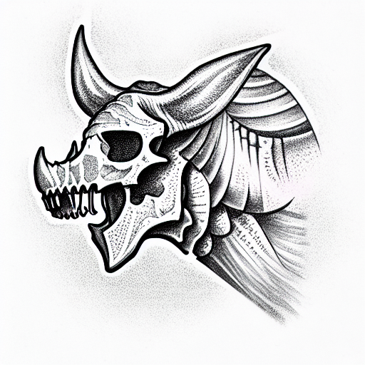 Triceratop Skull tattoo design idea