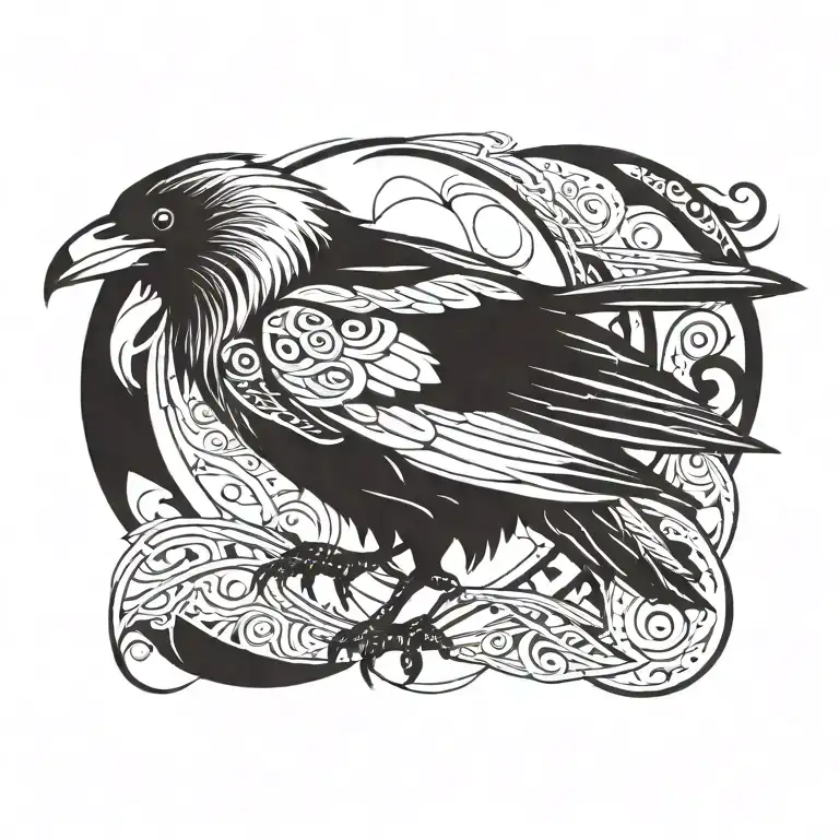 raven tattoo design idea