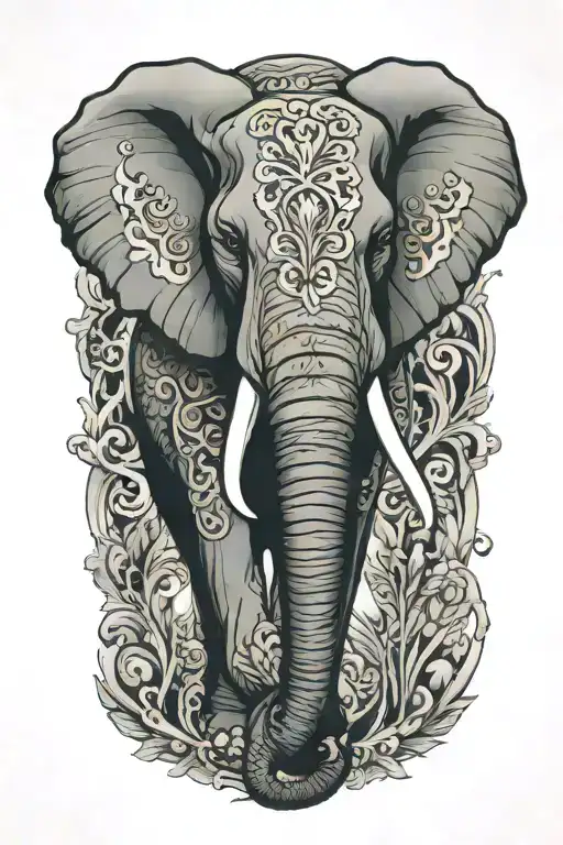 elephant tattoo design idea