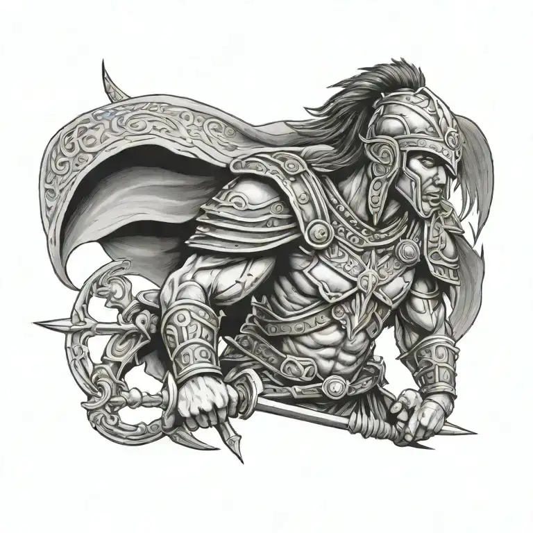 warrior tattoo design idea