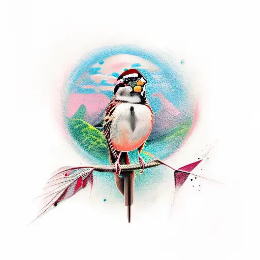 Sparrow tattoo design idea