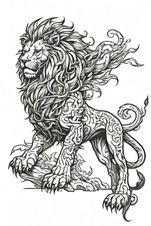 lion tattoo design idea