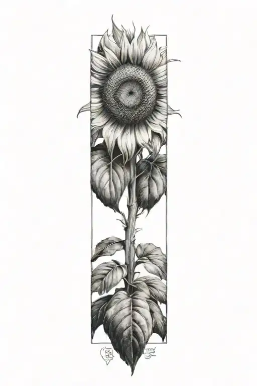 sunflower tattoo design idea