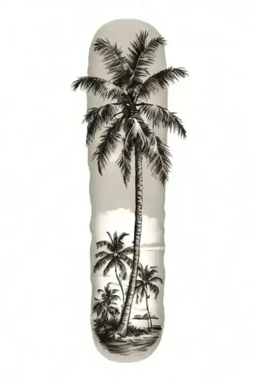 palm-tree tattoo design idea