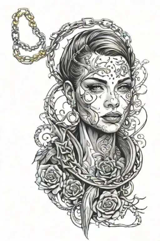 necklace tattoo design idea