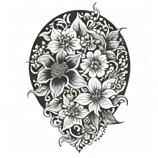 floral tattoo design idea