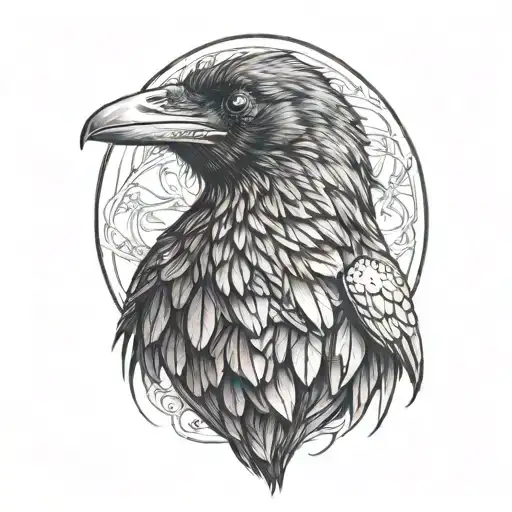 raven tattoo design idea