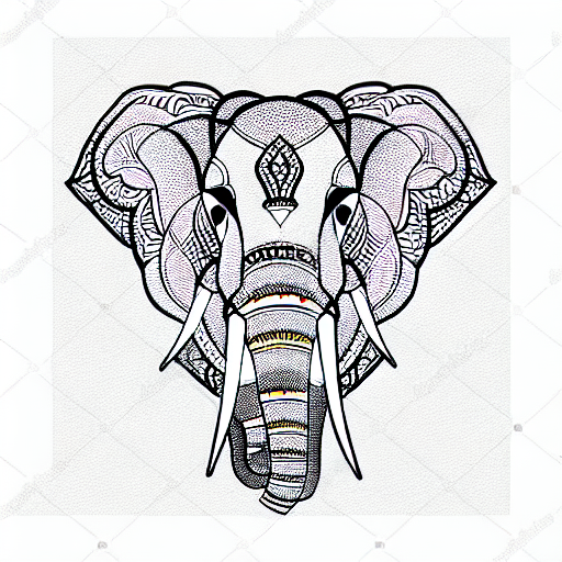 Geometric "Elephant" Tattoo Idea - BlackInk AI