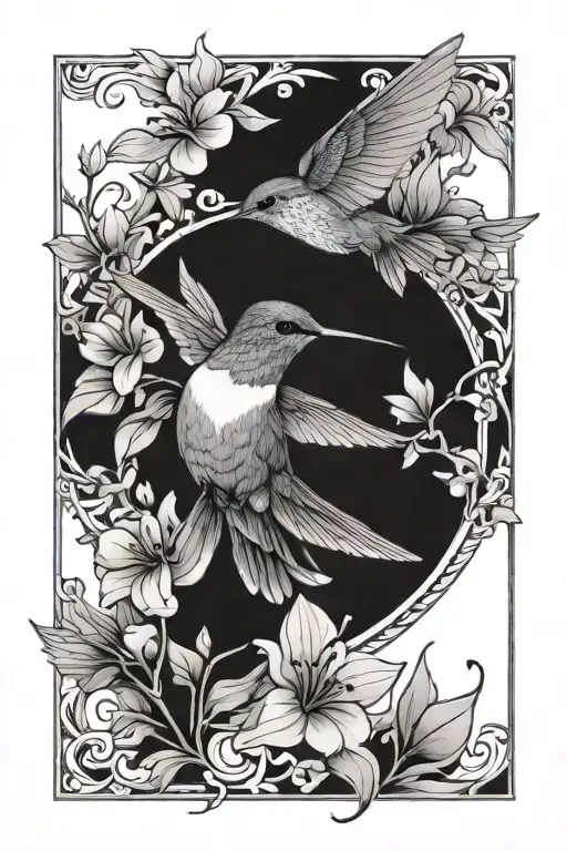 hummingbird tattoo design idea