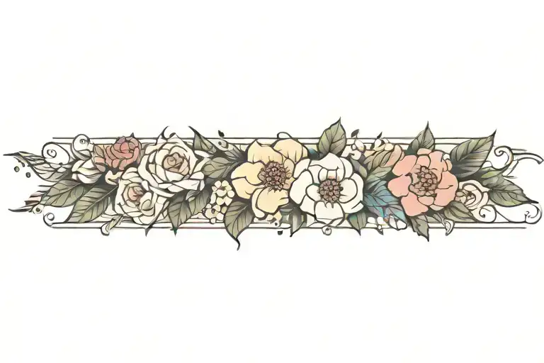 floral tattoo design idea