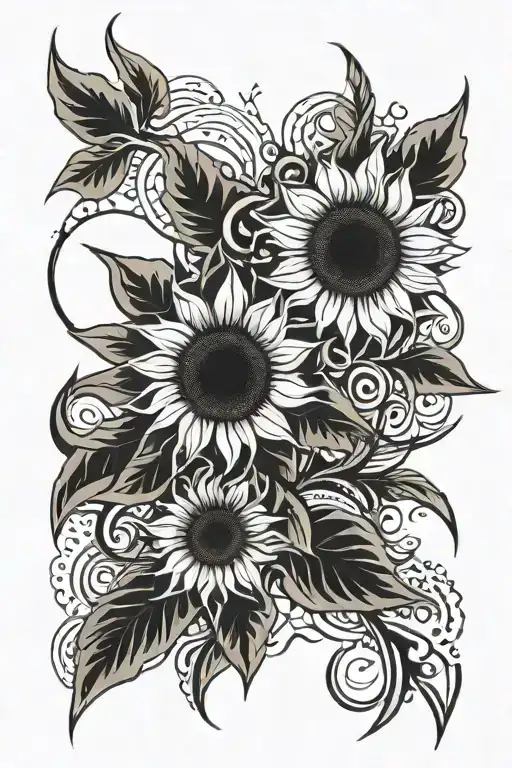 sunflower tattoo design idea