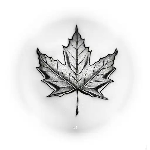 realistic maple leaf tattoo
