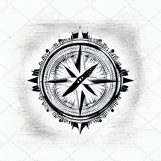 Compass tattoo design idea
