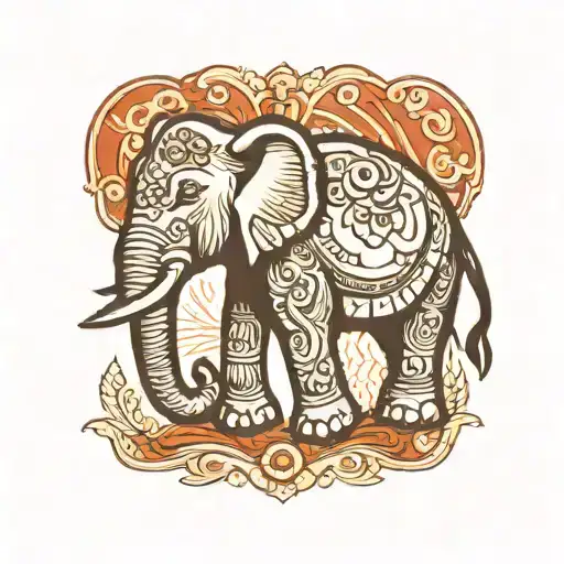 elephant tattoo design idea